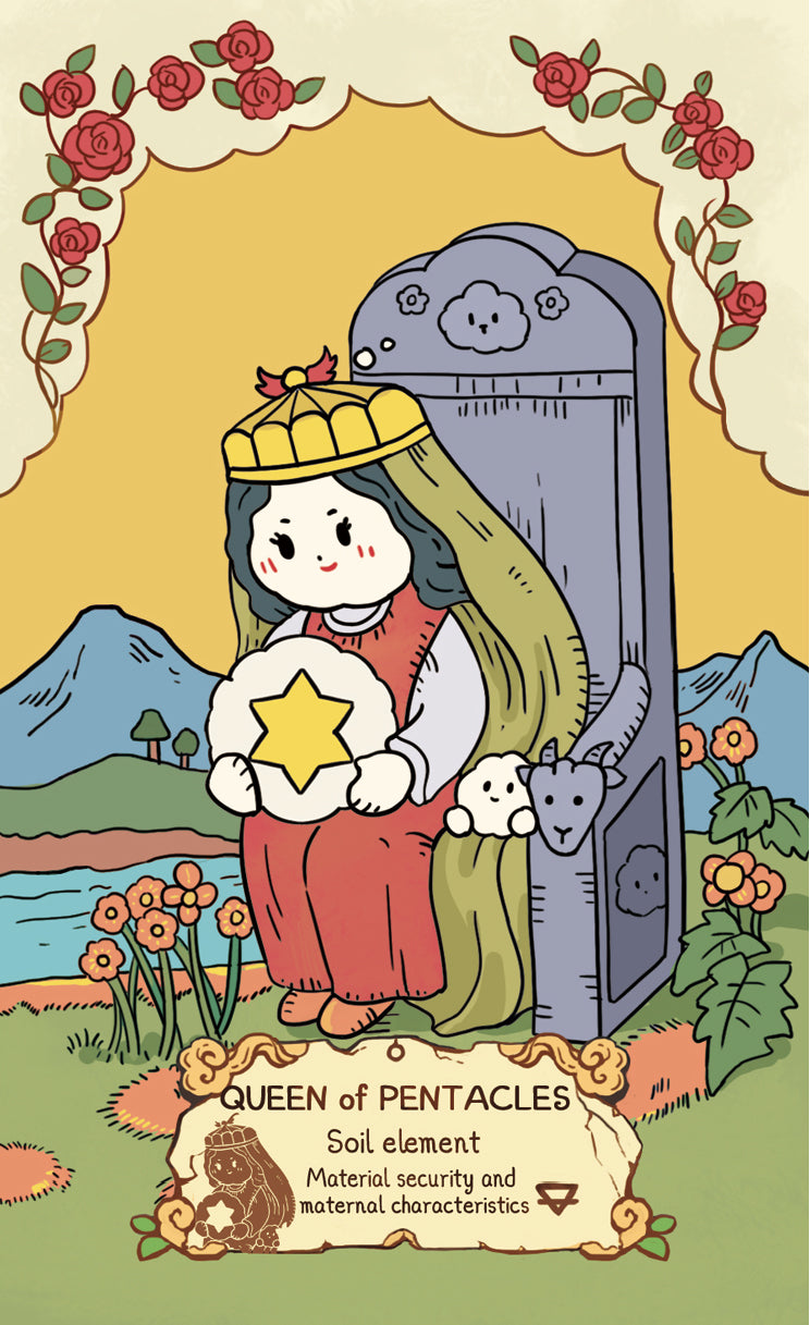 Cloud Rune Legend Tarot – Queen of Pentacles
