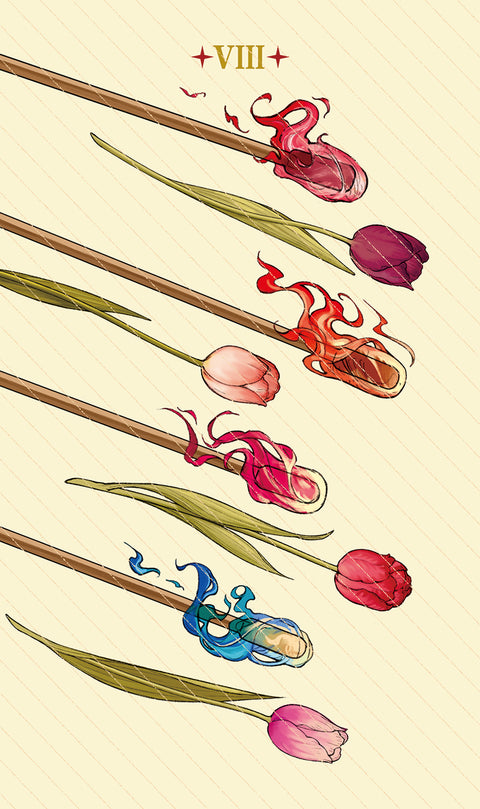 Dawn of Dreams Tarot – Eight of Wands