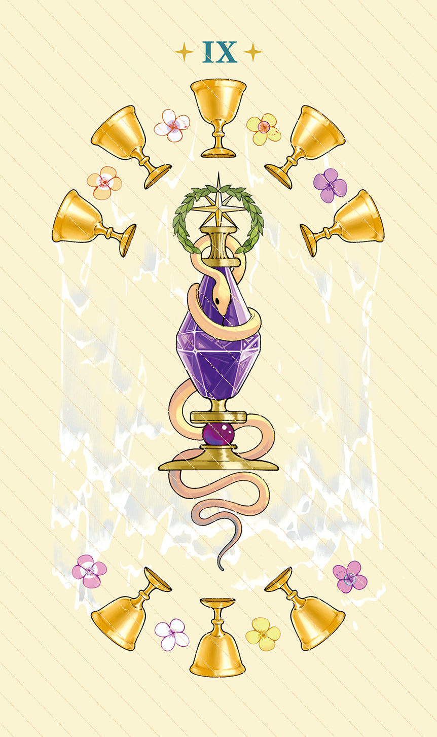Dawn of Dreams Tarot – Nine of Cups