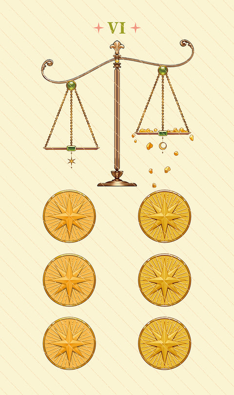 Dawn of Dreams Tarot – Six of Pentacles