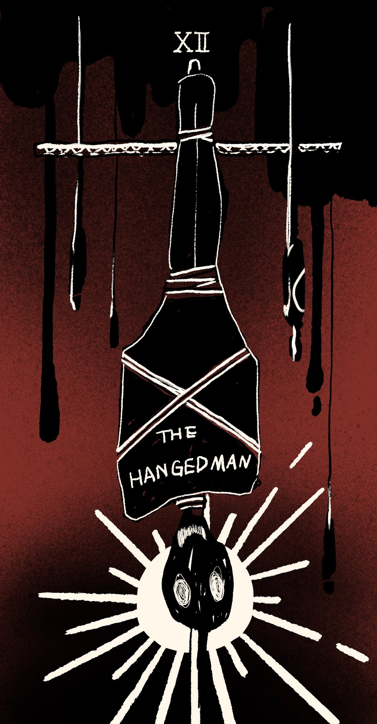 Dirty Red Tarot – The Hanged Man