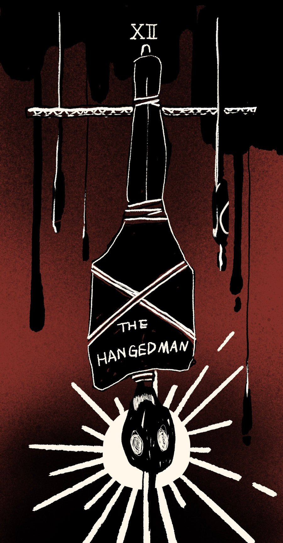 Dirty Red Tarot – The Hanged Man