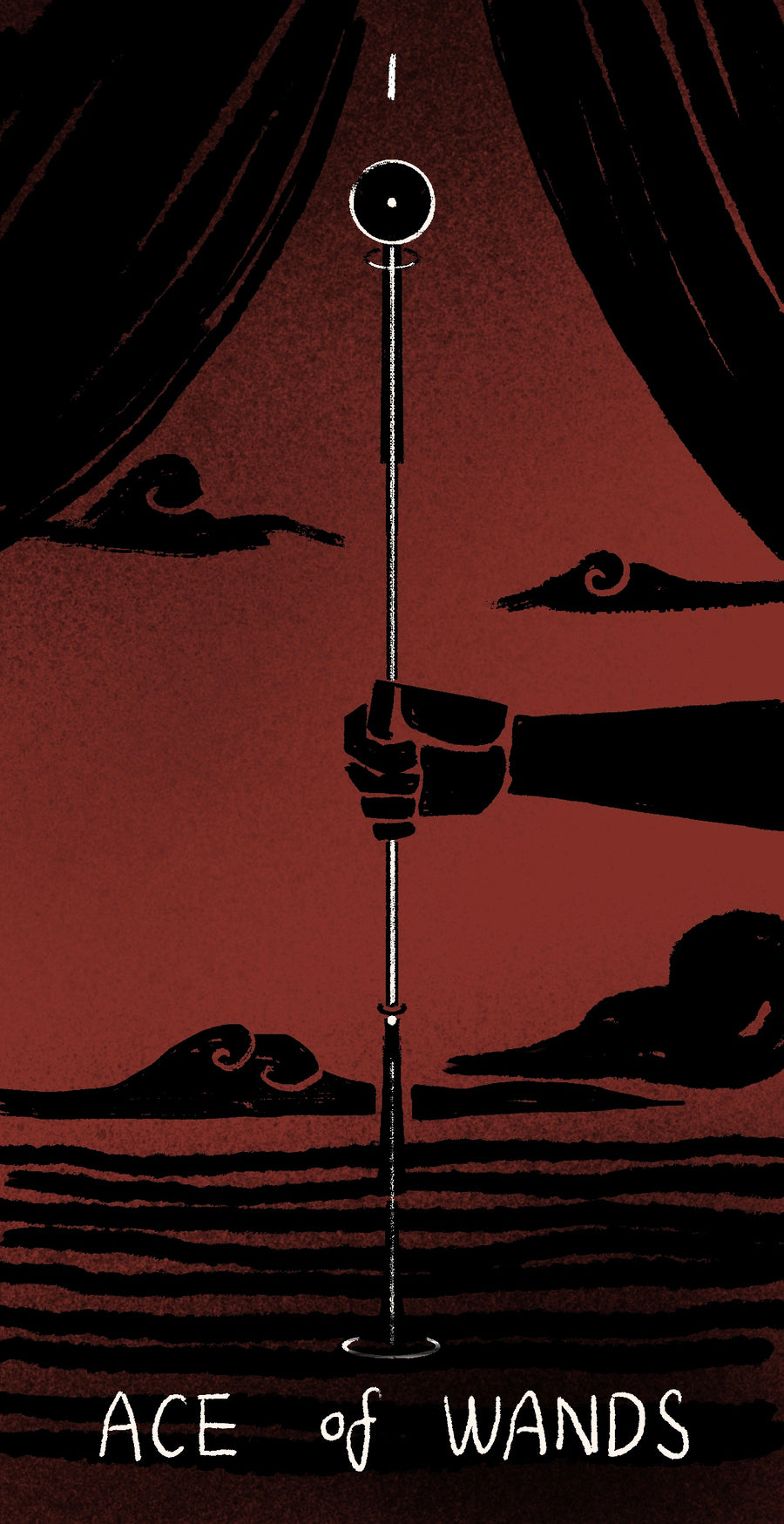 Dirty Red Tarot – Ace of Wands