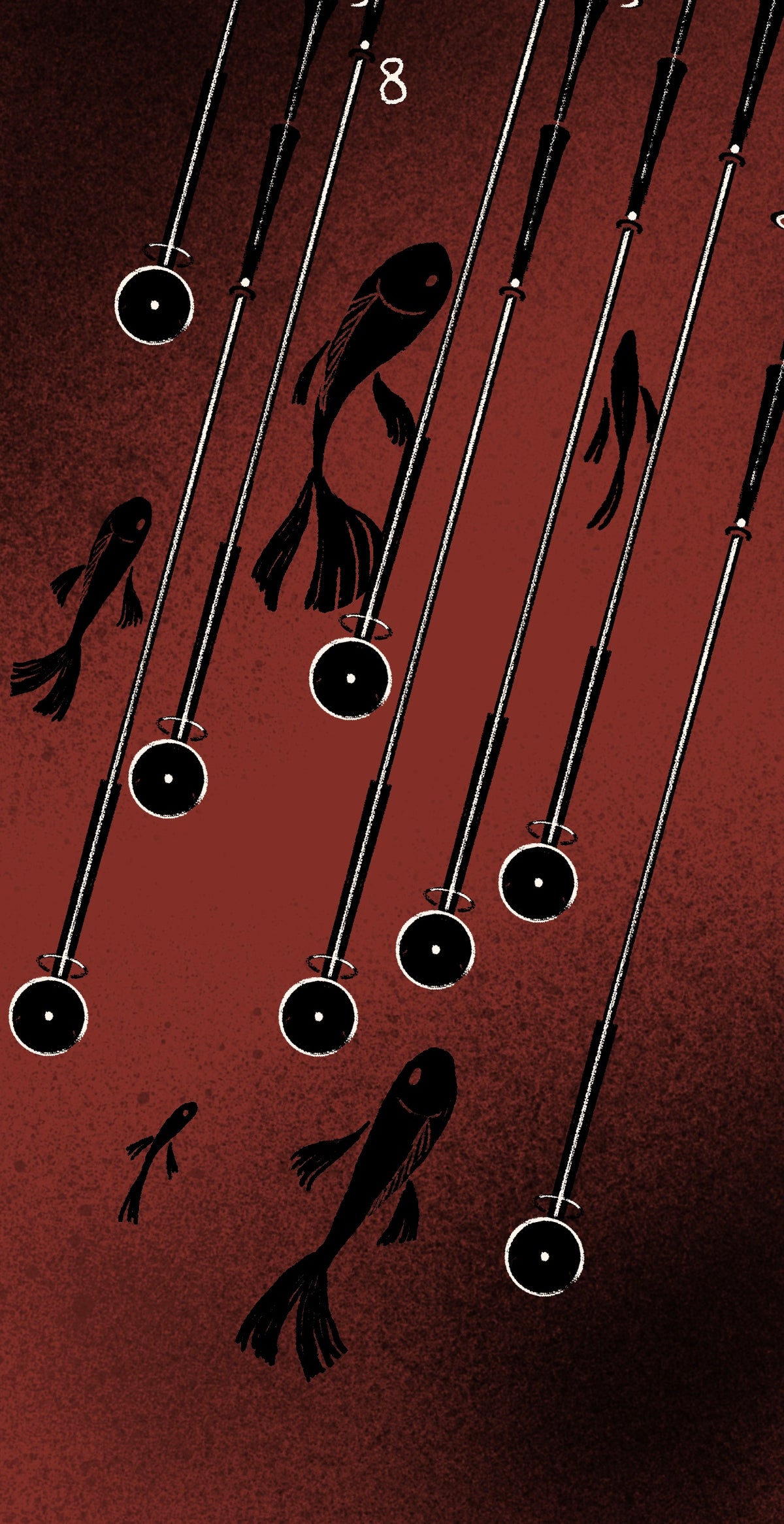 Dirty Red Tarot – Eight of Wands