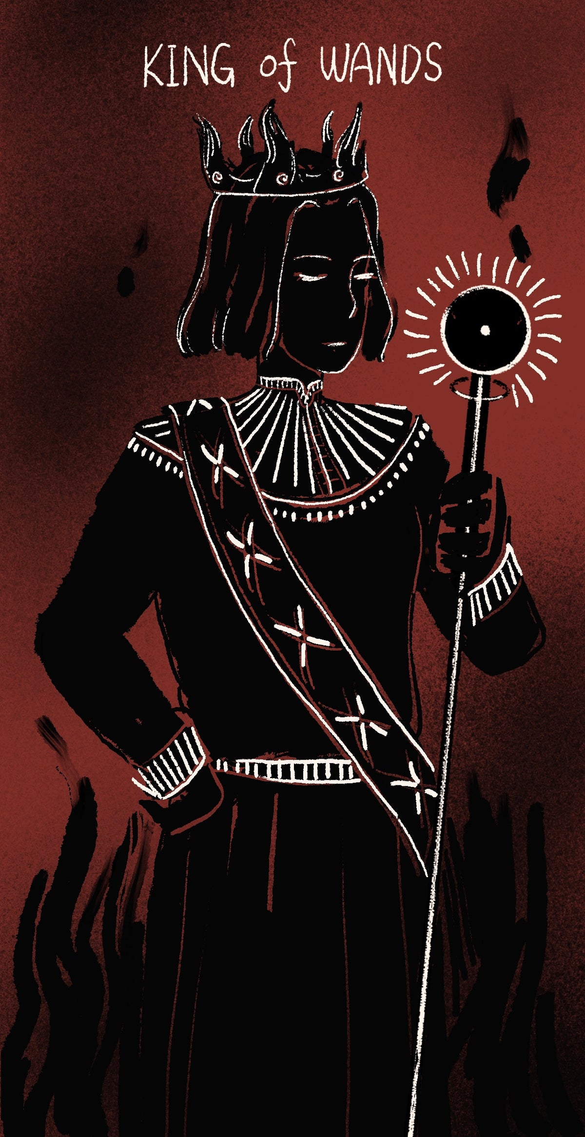 Dirty Red Tarot – King of Wands
