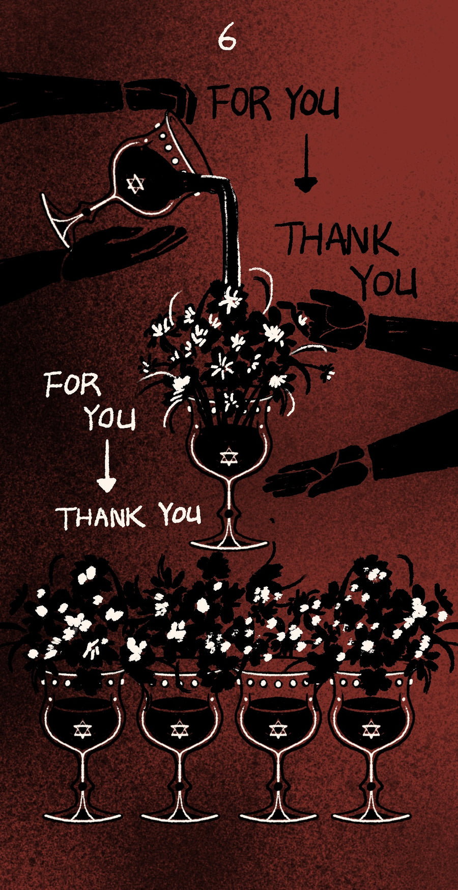 Dirty Red Tarot – Six of Cups