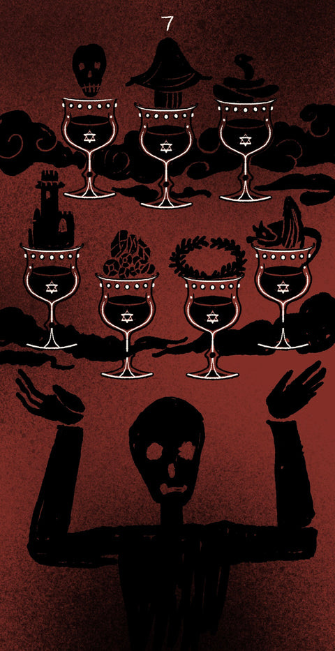 Dirty Red Tarot – Seven of Cups