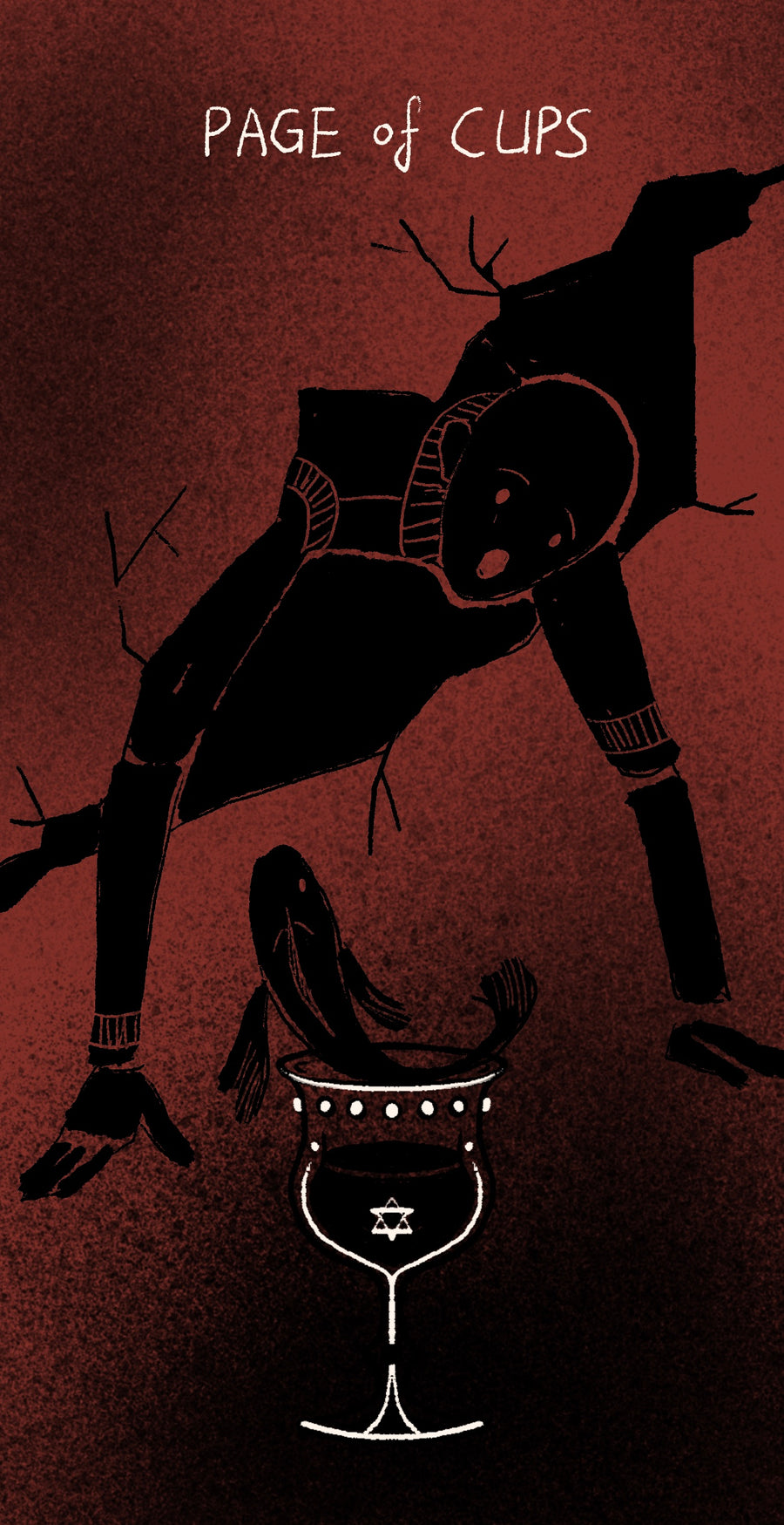 Dirty Red Tarot – Page of Cups