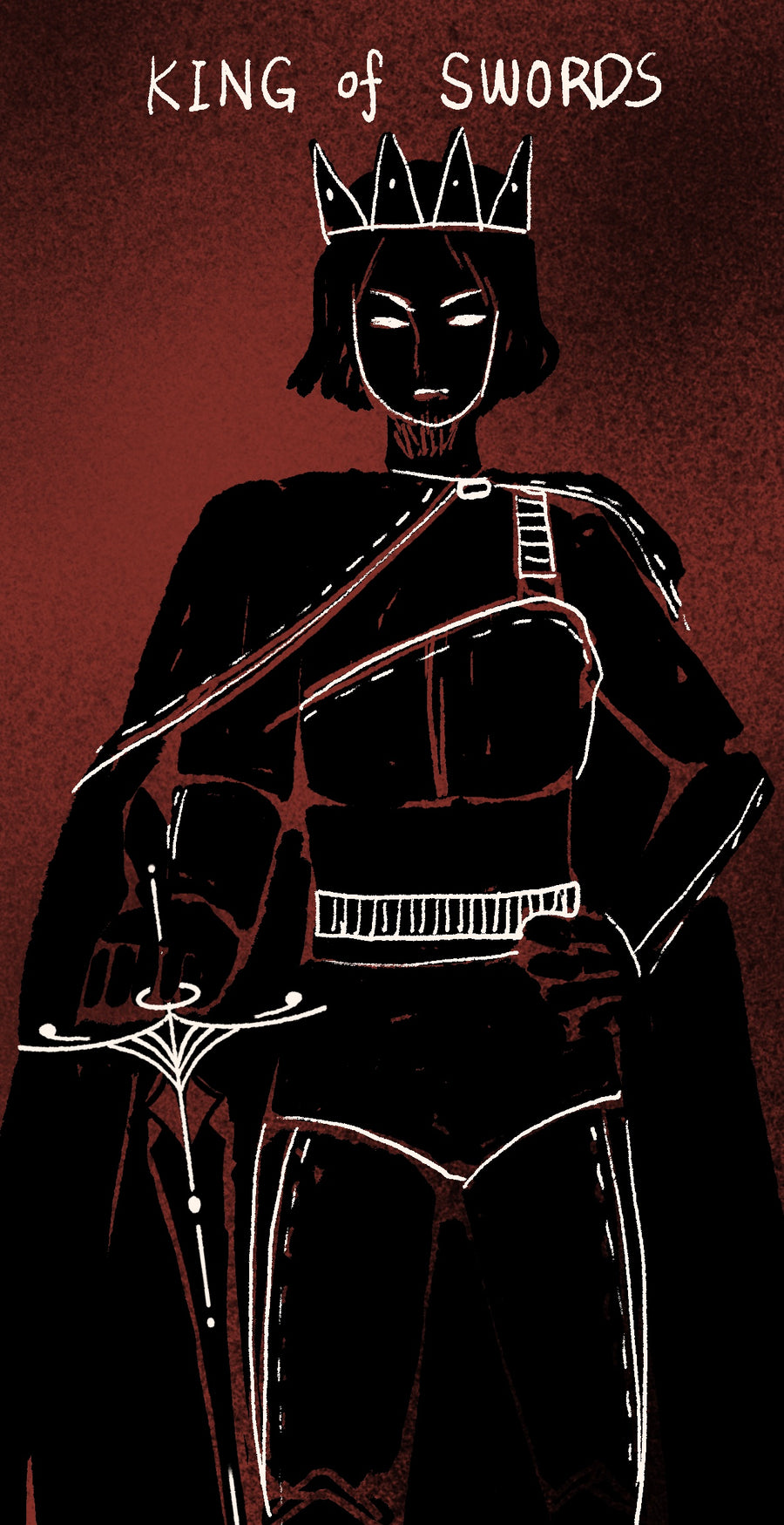 Dirty Red Tarot – King of Swords