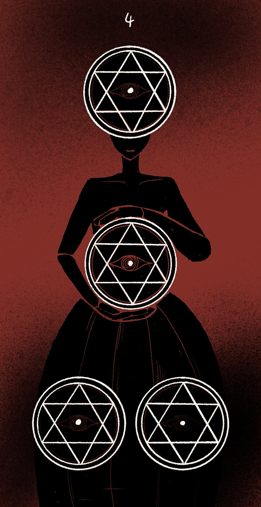 Dirty Red Tarot – Four of Pentacles