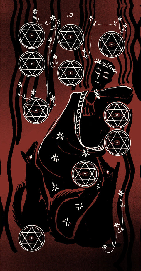 Dirty Red Tarot – Ten of Pentacles