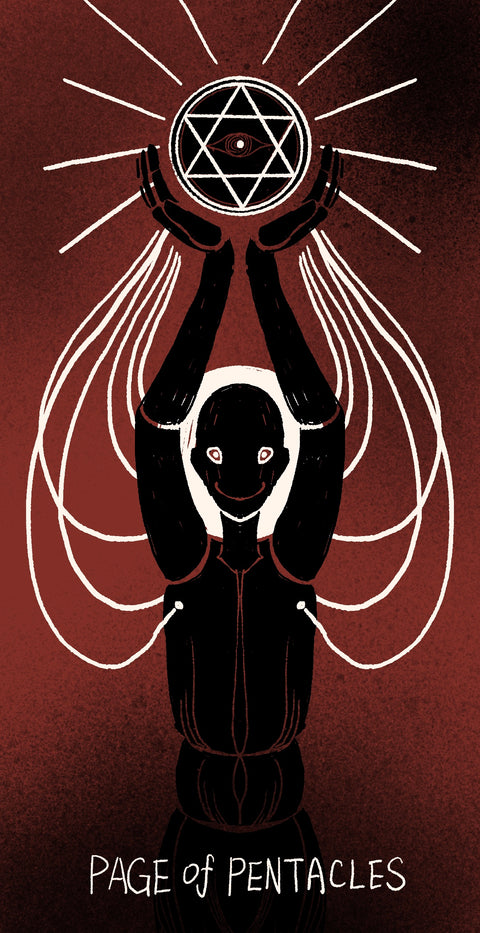 Dirty Red Tarot – Page of Pentacles