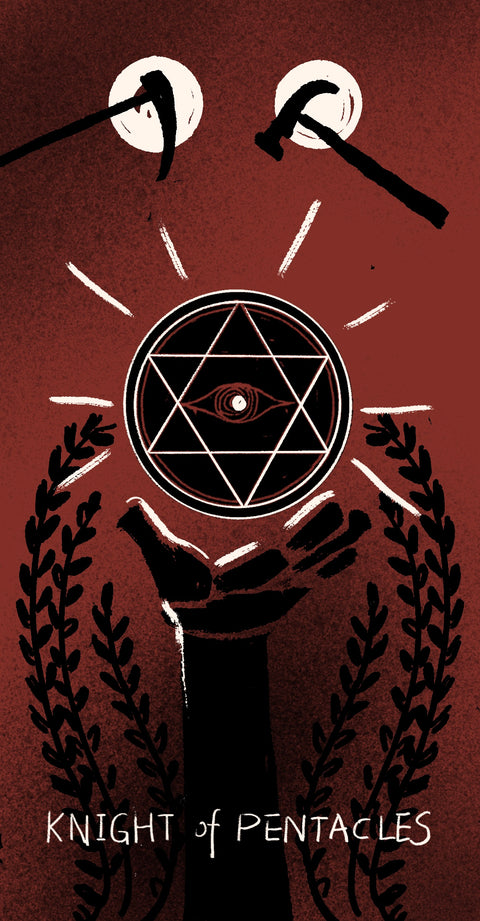 Dirty Red Tarot – Knight of Pentacles