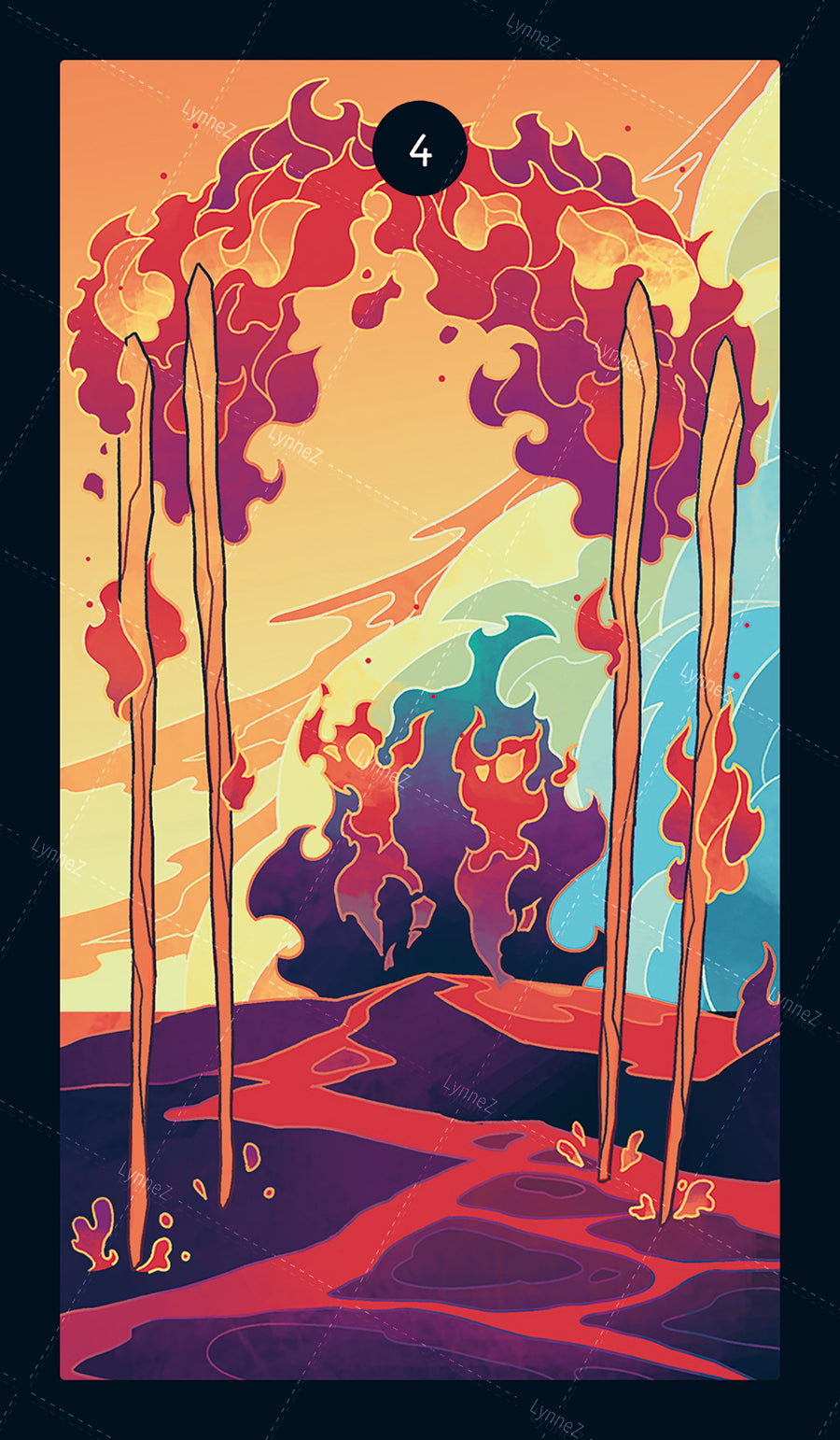 Elemental Strength Tarot – Four of Wands