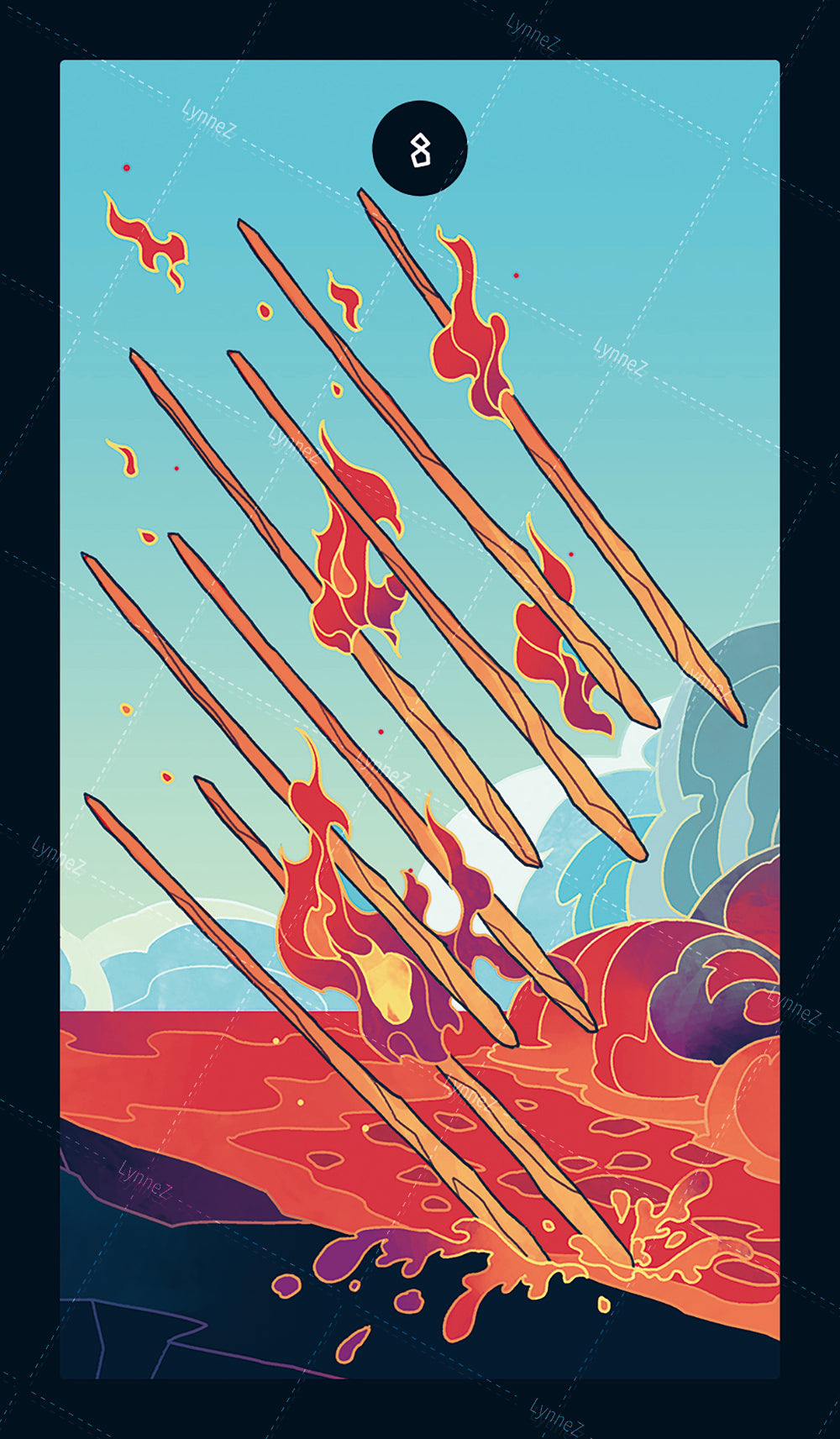 Elemental Strength Tarot – Eight of Wands