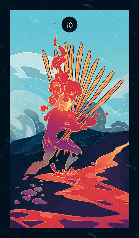 Elemental Strength Tarot – Ten of Wands