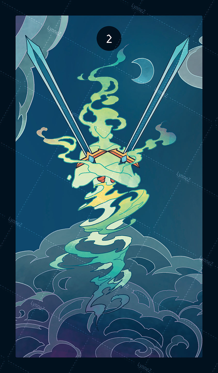 Elemental Strength Tarot – Two of Swords