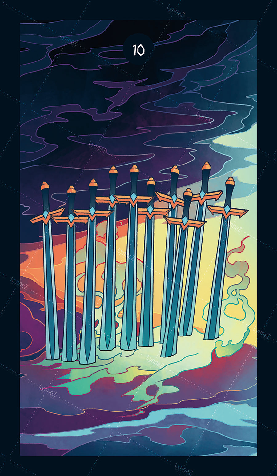 Elemental Strength Tarot – Ten of Swords