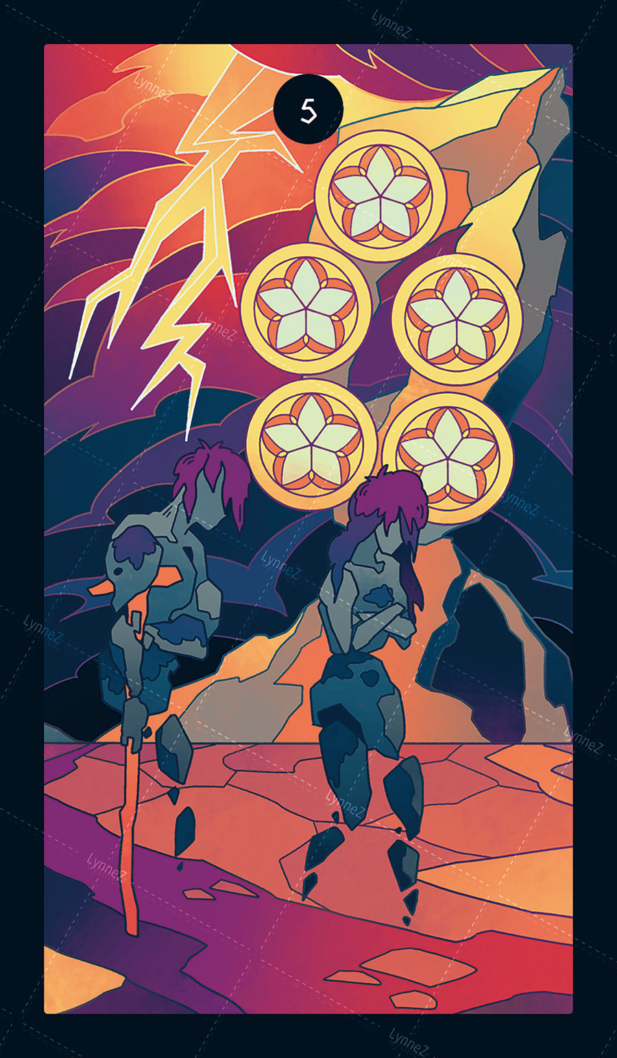 Elemental Strength Tarot – Five of Pentacles