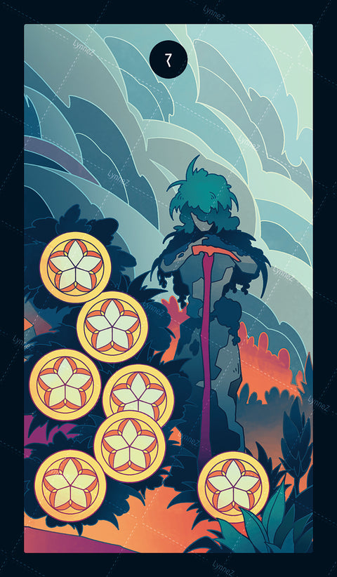 Elemental Strength Tarot – Seven of Pentacles