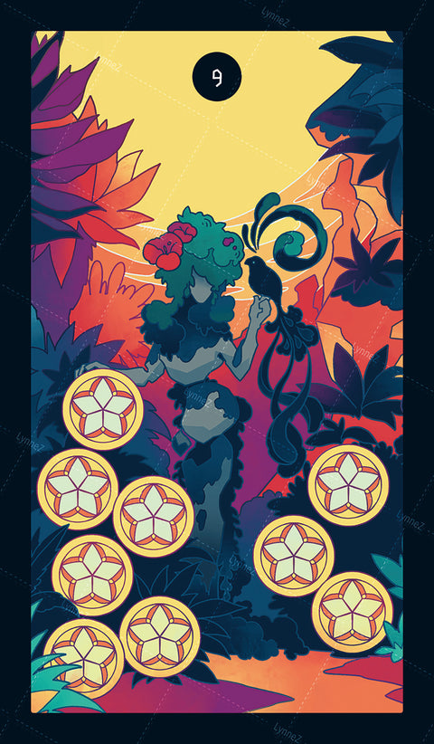 Elemental Strength Tarot – Nine of Pentacles