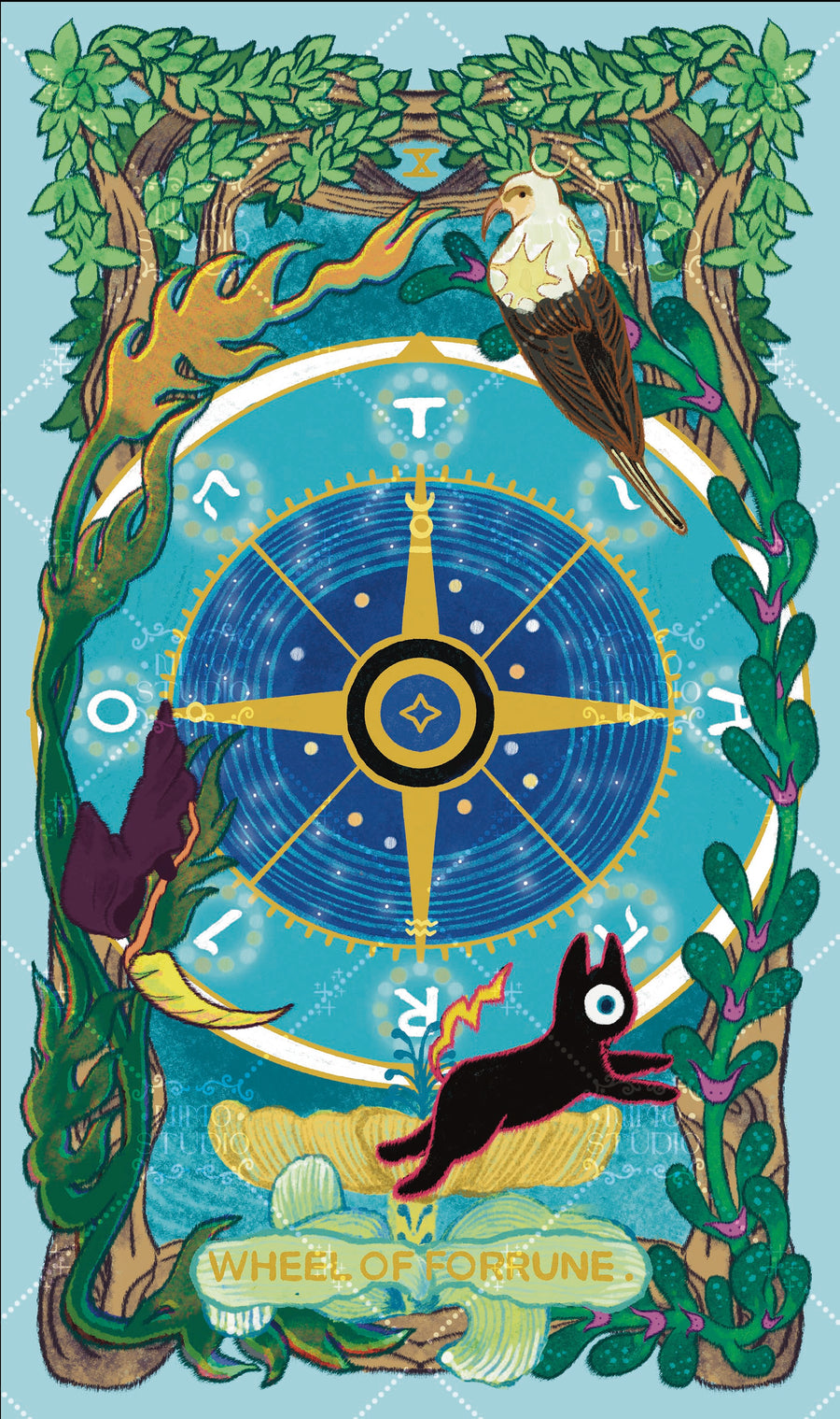 Exotic Flora Tarot – The Wheel of Fortune
