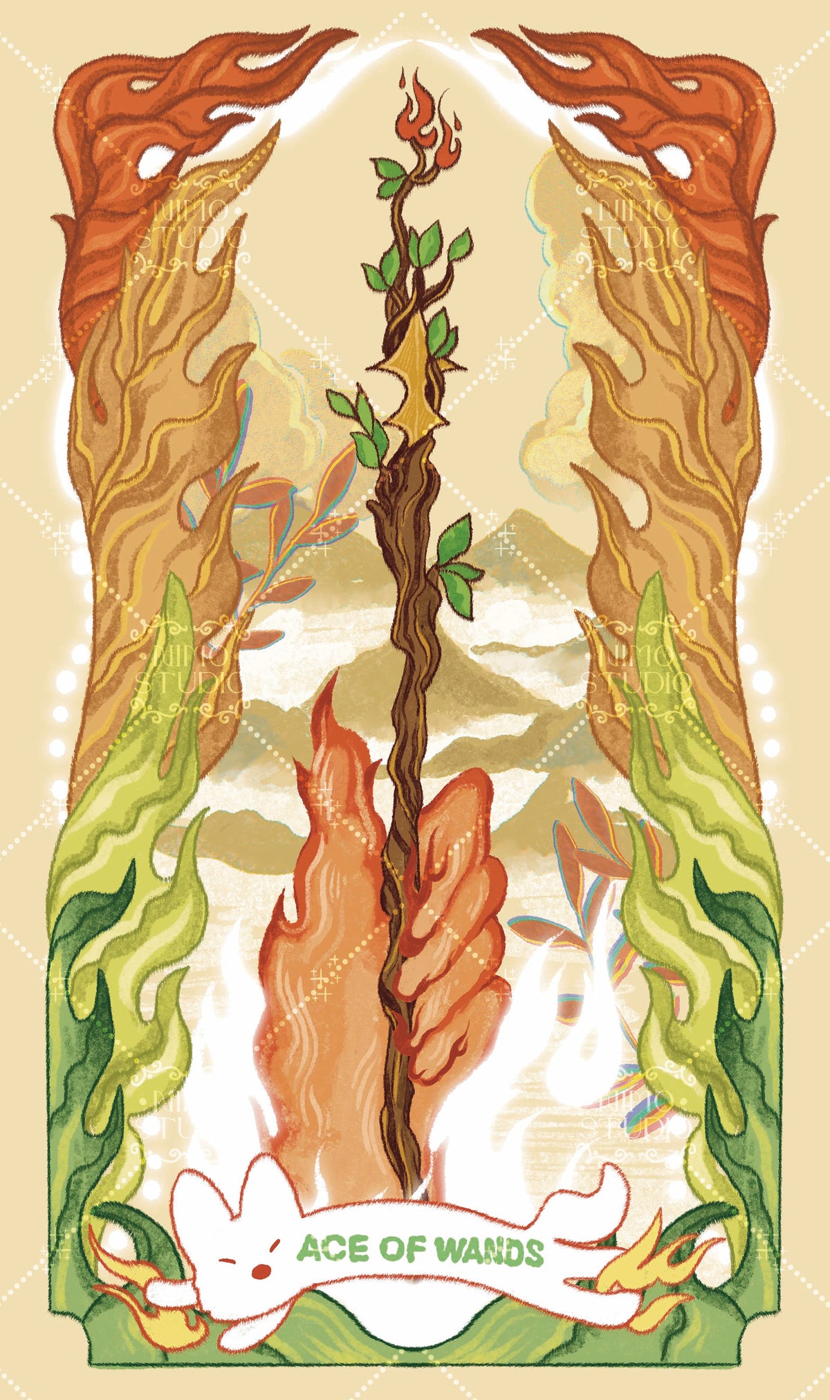 Exotic Flora Tarot – Ace of Wands