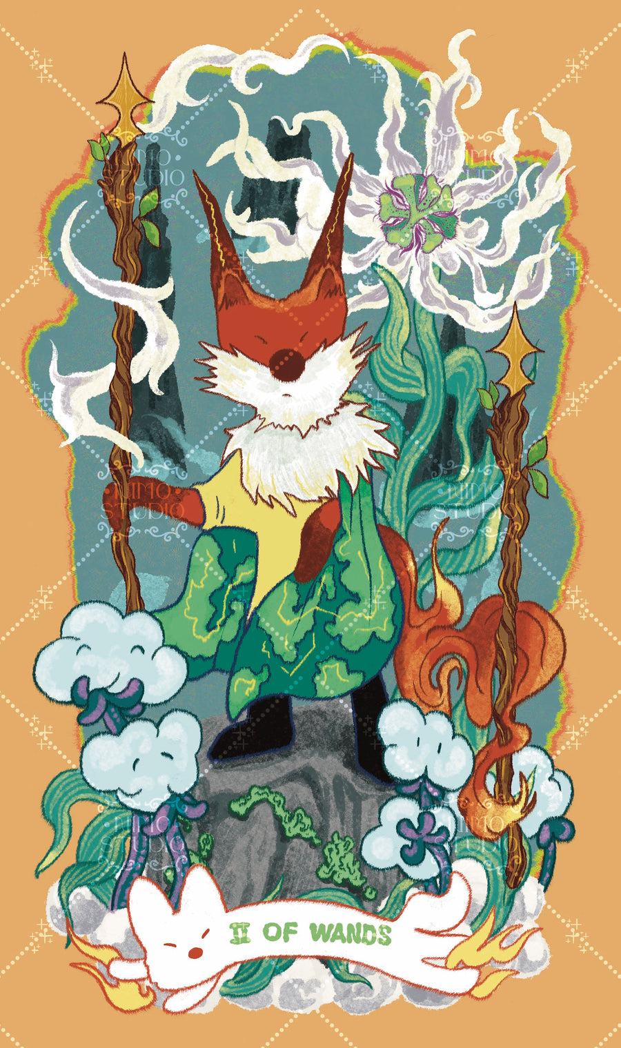 Exotic Flora Tarot – Two of Wands