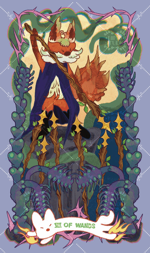 Exotic Flora Tarot – Seven of Wands