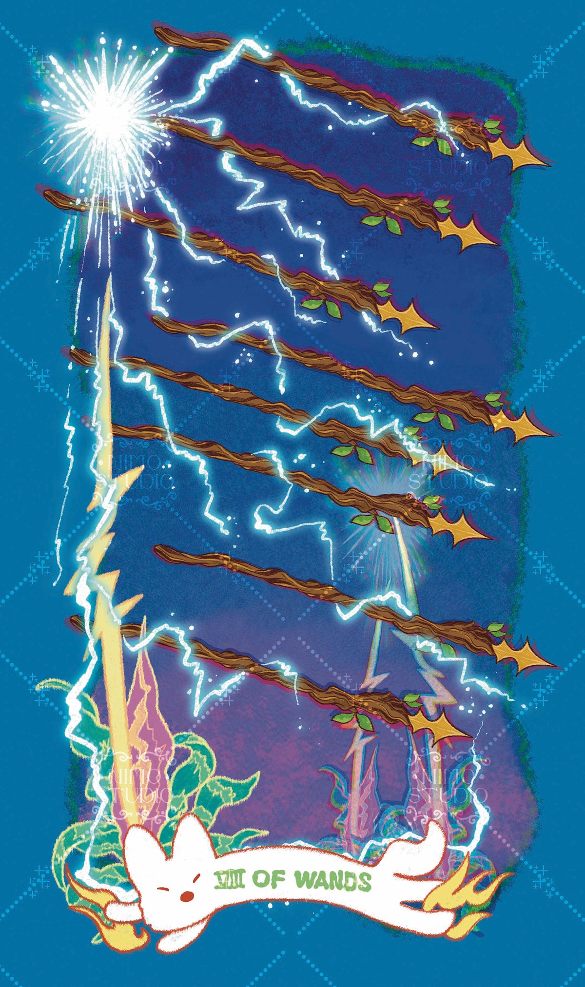 Exotic Flora Tarot – Eight of Wands