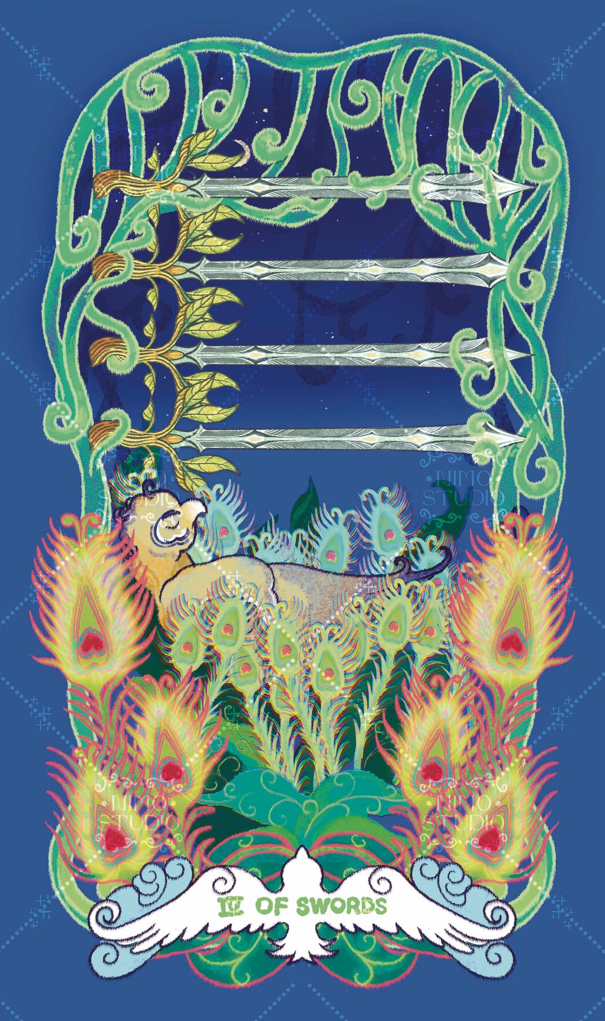 Exotic Flora Tarot – Four of Swords