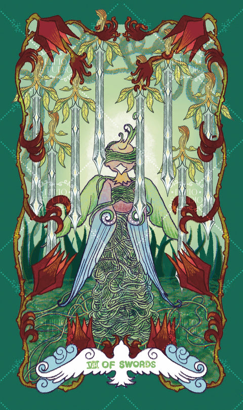 Exotic Flora Tarot – Eight of Swords