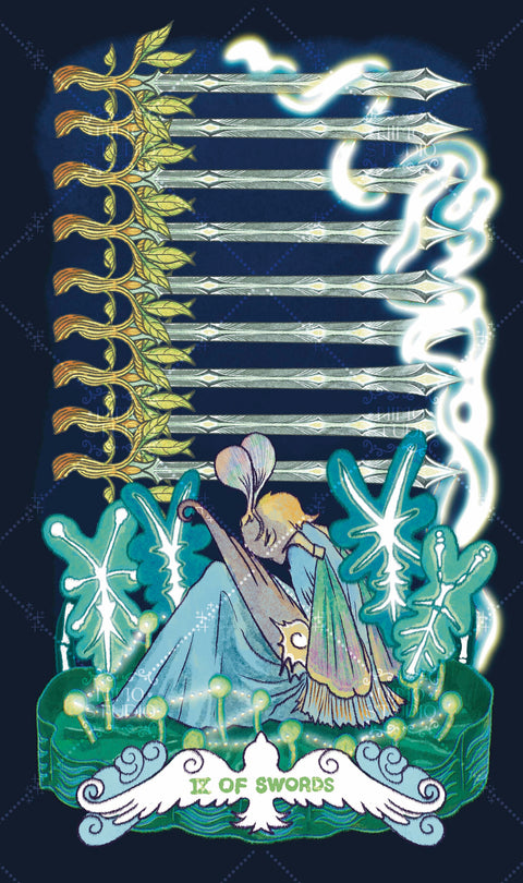 Exotic Flora Tarot – Nine of Swords