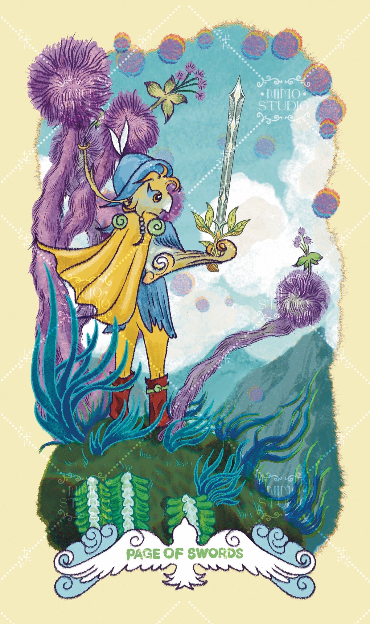 Exotic Flora Tarot – Page of Swords