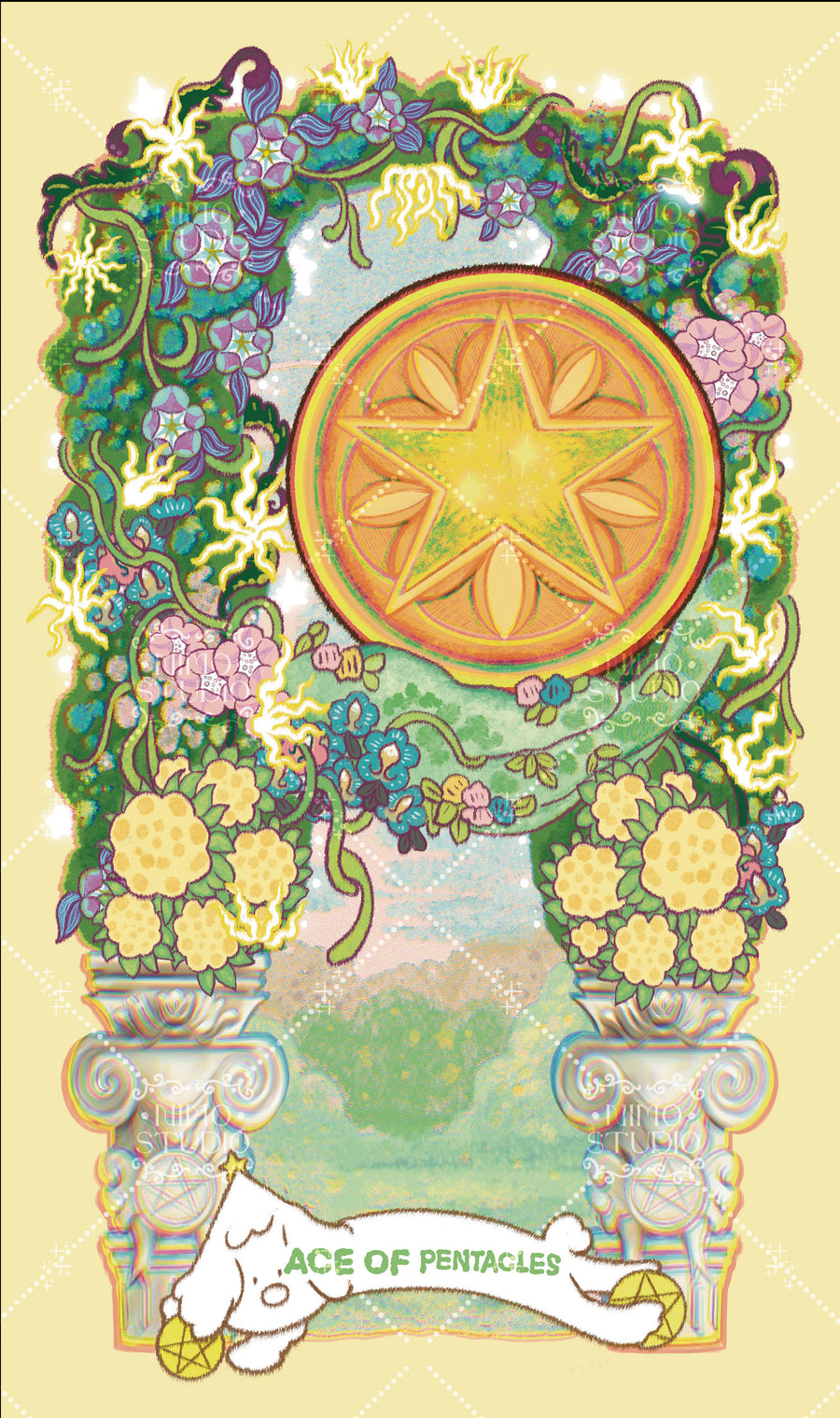 Exotic Flora Tarot – Ace of Pentacles