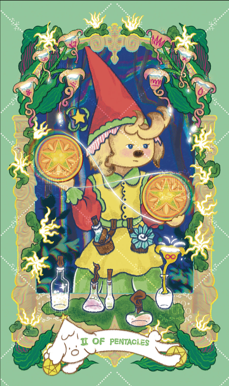 Exotic Flora Tarot – Two of Pentacles