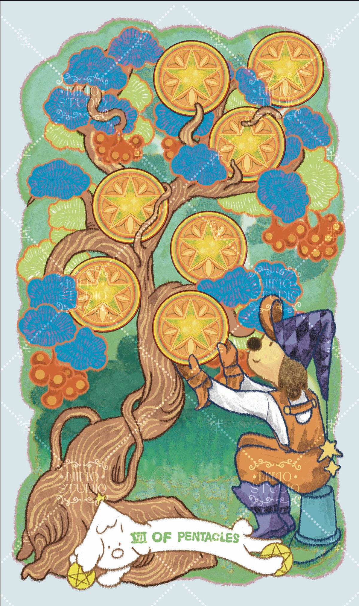 Exotic Flora Tarot – Seven of Pentacles