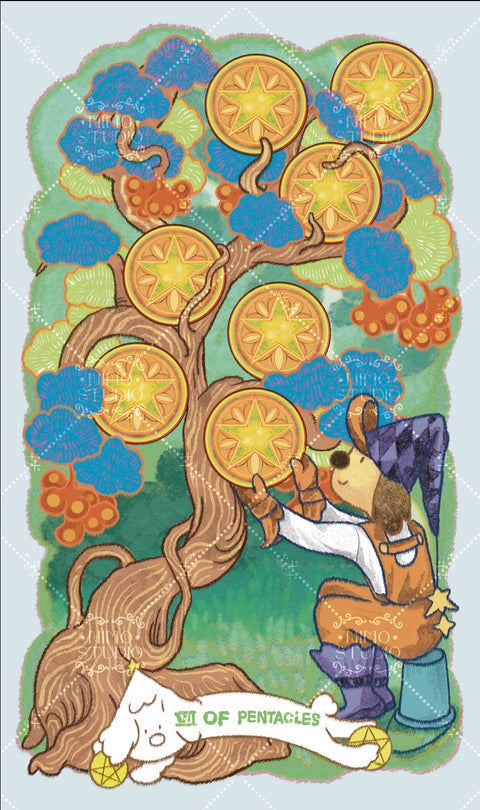 Exotic Flora Tarot – Seven of Pentacles