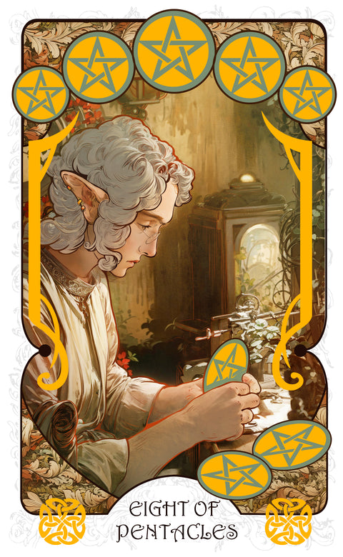 The Forest Knows Tarot – Eight of Pentacles