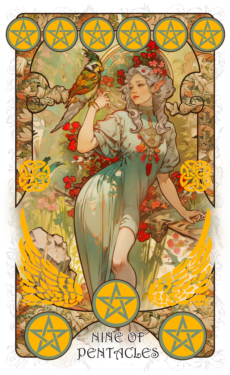 The Forest Knows Tarot – Nine of Pentacles