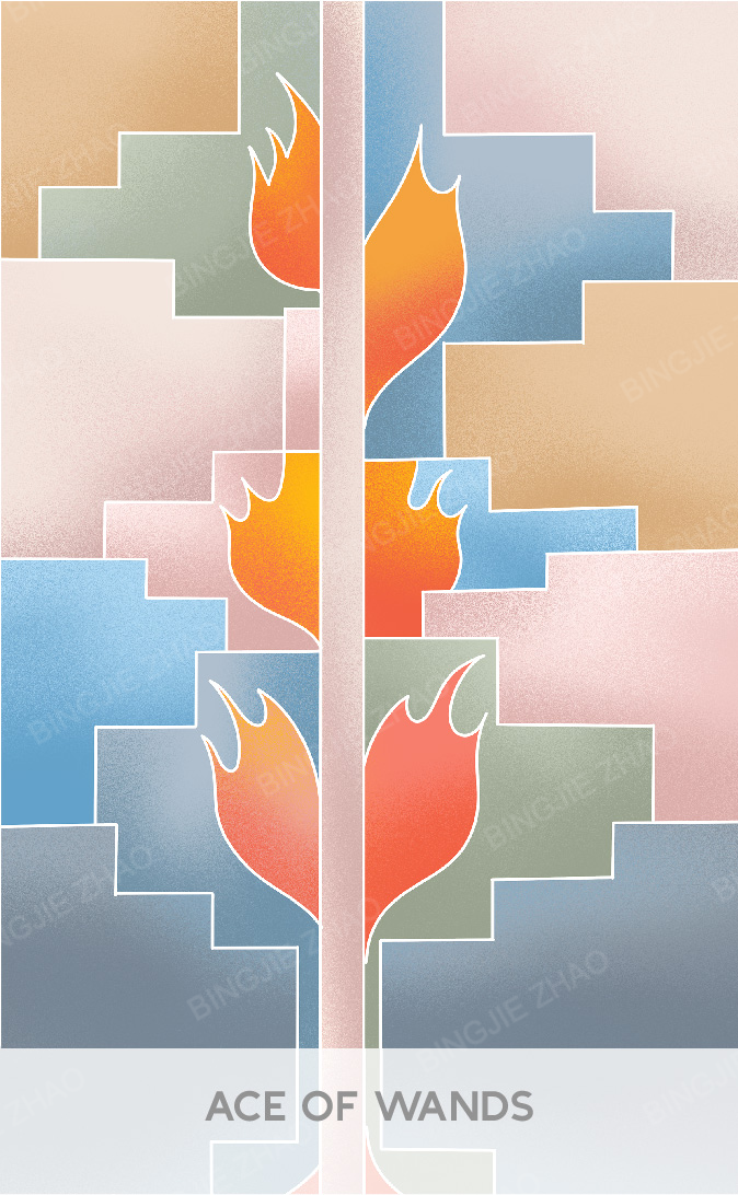 Geometric Dreamland Tarot – Ace of Wands