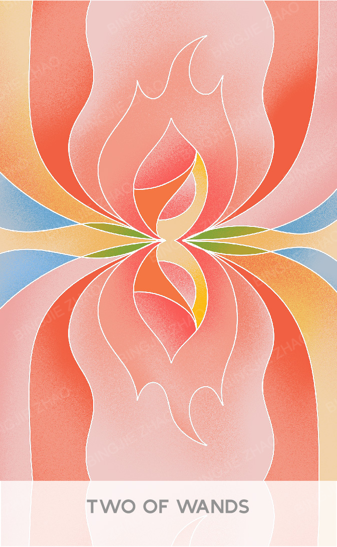 Geometric Dreamland Tarot – Two of Wands