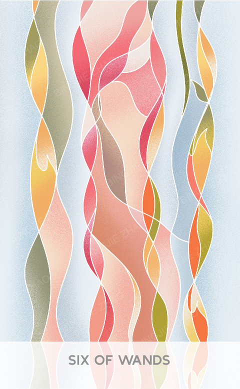 Geometric Dreamland Tarot – Six of Wands