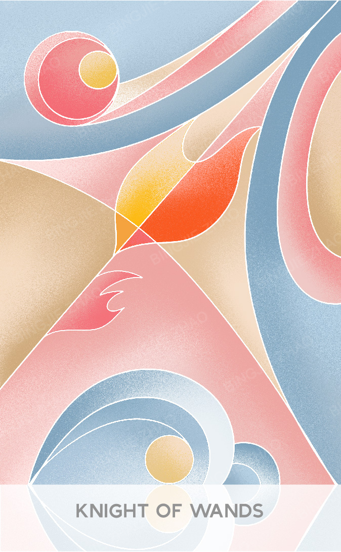 Geometric Dreamland Tarot – Knight of Wands