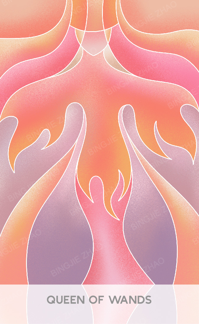 Geometric Dreamland Tarot – Queen of Wands