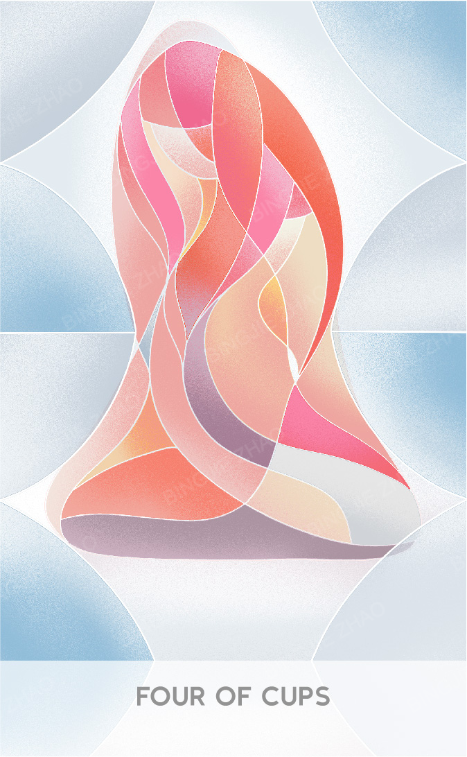 Geometric Dreamland Tarot – Four of Cups