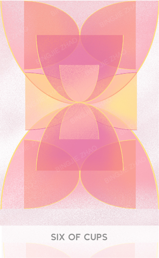 Geometric Dreamland Tarot – Six of Cups