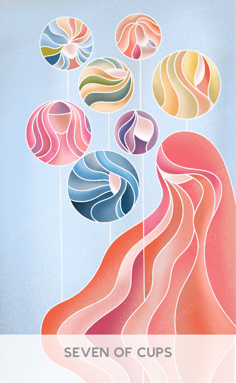 Geometric Dreamland Tarot – Seven of Cups