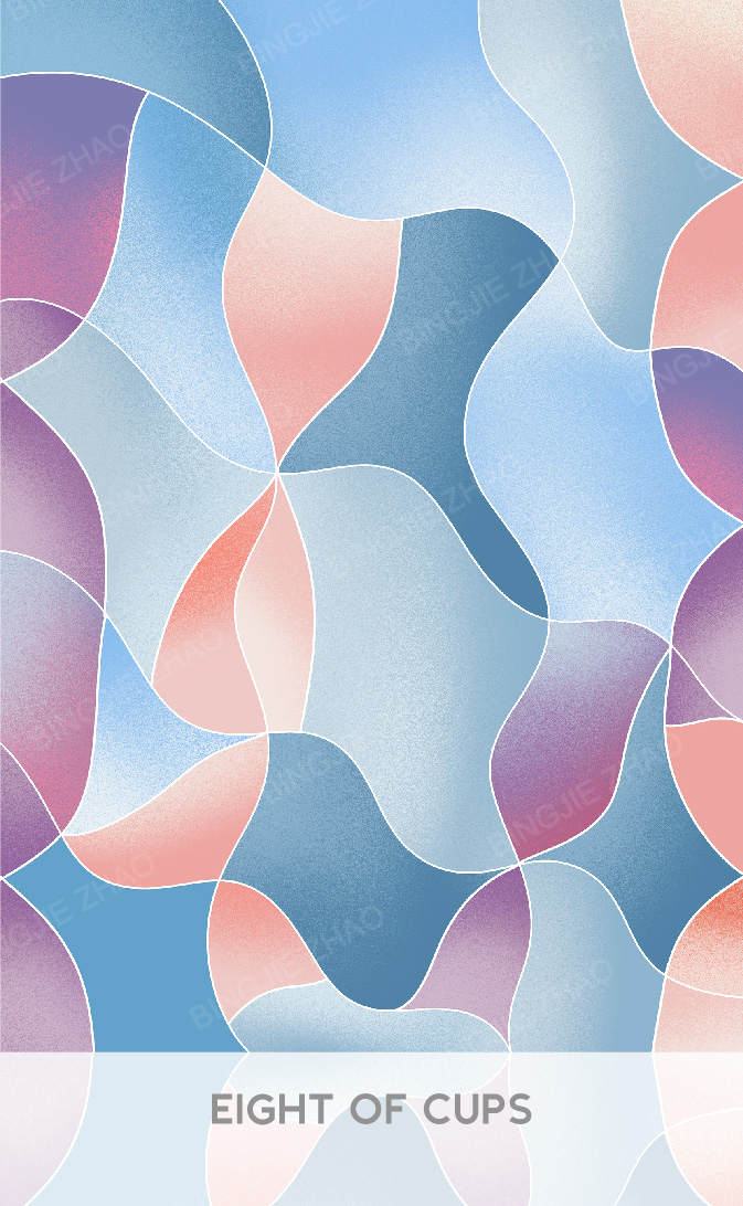 Geometric Dreamland Tarot – Eight of Cups