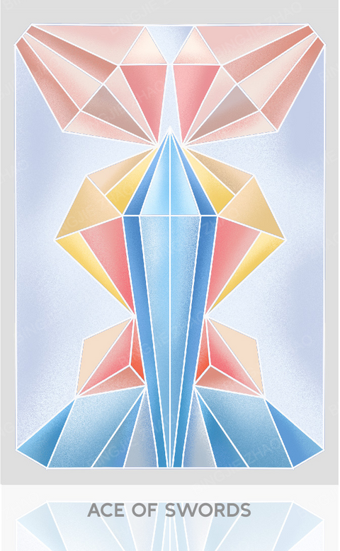Geometric Dreamland Tarot – Ace of Swords